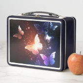 夜白熱［赤熱］光を放つ蝶 メタルランチボックス (インサイチュ)