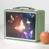 夜白熱［赤熱］光を放つ蝶 メタルランチボックス (インサイチュ)