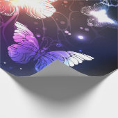 夜白熱［赤熱］光を放つ蝶 ラッピングペーパー (角)