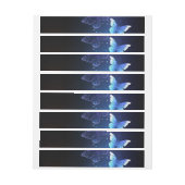 夜白熱［赤熱］光を放つ蝶 ラップアラウンドラベル (シート)