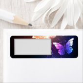 夜白熱［赤熱］光を放つ蝶 ラベル (インサイチュ)