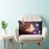 夜白熱［赤熱］光を放つ蝶 ランバークッション (椅子)