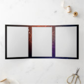 夜白熱［赤熱］光を放つ蝶 三つ折りカード (内部)