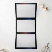 夜白熱［赤熱］光を放つ蝶 三つ折りカード (内部)