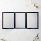 夜白熱［赤熱］光を放つ蝶 三つ折りクリスマスカード (内部)