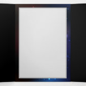 夜白熱［赤熱］光を放つ蝶 三つ折りクリスマスカード (内部中)