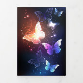 夜白熱［赤熱］光を放つ蝶 三つ折り招待状 (カバー)