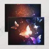 夜白熱［赤熱］光を放つ蝶 出欠カード (正面/裏面)