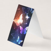 夜白熱［赤熱］光を放つ蝶 名刺 (正面)