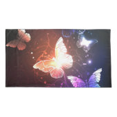 夜白熱［赤熱］光を放つ蝶 枕カバー (裏面)