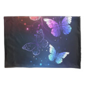 夜白熱［赤熱］光を放つ蝶 枕カバー (正面)