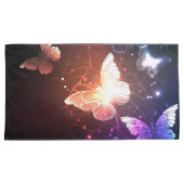 夜白熱［赤熱］光を放つ蝶 枕カバー (正面右)