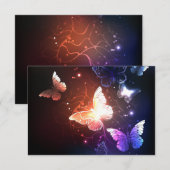 夜白熱［赤熱］光を放つ蝶 案内状 (正面/裏面)