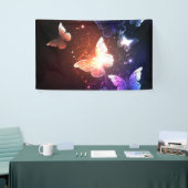 夜白熱［赤熱］光を放つ蝶 横断幕 (トレードショー)