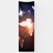 夜白熱［赤熱］光を放つ蝶 横断幕 (縦)