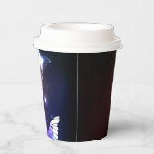 夜白熱［赤熱］光を放つ蝶 紙コップ (右)