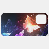 夜白熱［赤熱］光を放つ蝶 iPhoneケース (裏面横)