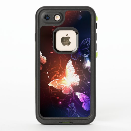 夜白熱［赤熱］光を放つ蝶 LifeProof iPhoneケース (裏面)