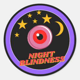 夜盲症の警告 – 黒 ラウンドシール