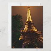 夜眺めのエッフェル塔の結婚式 招待状 (裏面)
