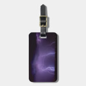夜砂漠の雷雨の紫色の稲妻 ラゲッジタグ (正面縦)
