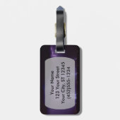 夜砂漠の雷雨の紫色の稲妻 ラゲッジタグ (裏面縦)