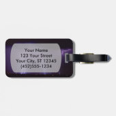 夜砂漠の雷雨の紫色の稲妻 ラゲッジタグ (裏面横)