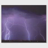 夜砂漠の雷雨の紫色の稲妻 ラッピングペーパー (フラット)