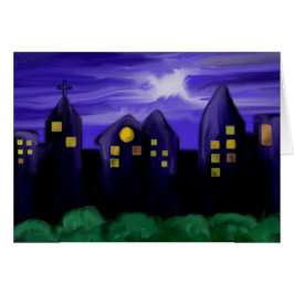 夜空あいさつ絵を描きカード