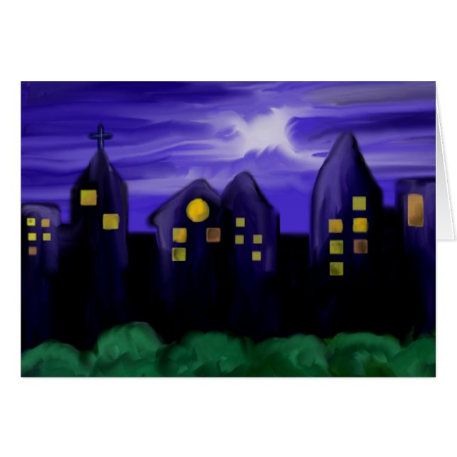 夜空あいさつ絵を描きカード (正面横)