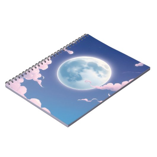 夜空お洒落の月のかわいいイラストレーション ノートブック (左側)