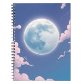 夜空お洒落の月のかわいいイラストレーション ノートブック (正面)