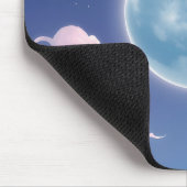 夜空お洒落の月のかわいいイラストレーション マウスパッド (コーナー)