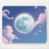 夜空お洒落の月のかわいいイラストレーション マウスパッド (正面)