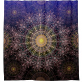 夜空きらめくの花の澄ん芸術 シャワーカーテン (正面)