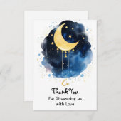 夜空きらめく赤ちゃんシャワー サンキューカード (正面/裏面)