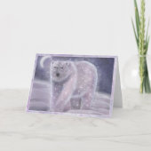 夜空くまの魔法の白くまの冬カード カード (正面)