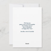 夜空でサンタそりを引くトナカイ シーズンカード (裏面)