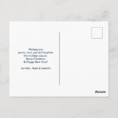 夜空でサンタそりを引くトナカイ ポストカード (裏面)