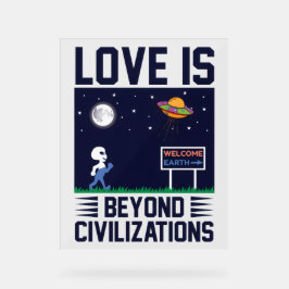 夜空と宇宙とエイリアンと宇宙船 アクリルサイン