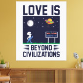 夜空と宇宙とエイリアンと宇宙船 キャンバスプリント (インサイチュ (リビング))