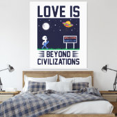 夜空と宇宙とエイリアンと宇宙船 キャンバスプリント (インサイチュ (寝室))