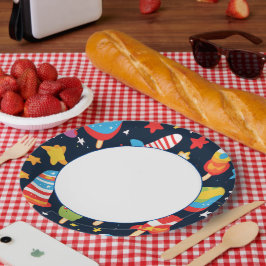 夜空と星とポプシクルデザイン ペーパープレート