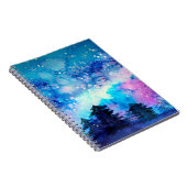 夜空と木の水彩画宇宙 ノートブック (右側)