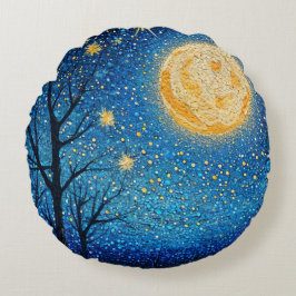 夜空と満月 ラウンドクッション