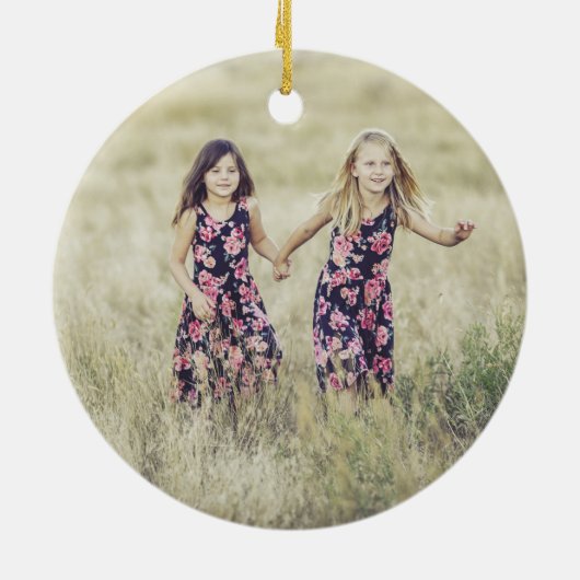 夜空と金ゴールド星の休日の写真オーナメント セラミックオーナメント (裏面)