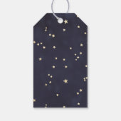 夜空と金ゴールド星ハッピーホリデー ギフトタグ (裏面)