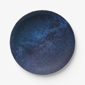 夜空にきらめく星の銀河 かわいい ペーパープレート (正面)