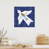 夜空に向かって女飛んでいるの子や鳥を我慢せよ ポスター (キッチン)