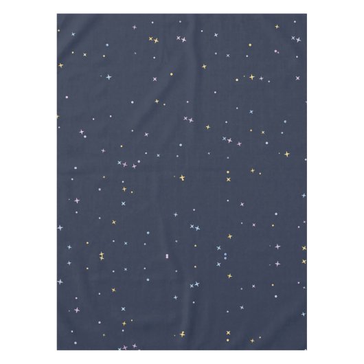 夜空に浮かぶきらめくかわいい星 テーブルクロス (正面)